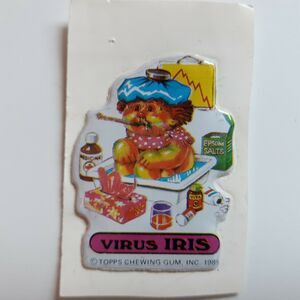 Vintage Garbage Pail Kids Virus Iris Puffy Sticker 1985 80s Retro Topps Gum